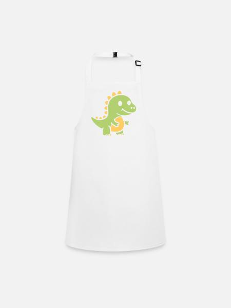 Mignon Petit dinosaure - Tablier Enfant - blanc - Devant