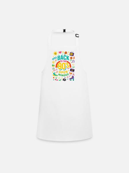 Back To The 90's Open Minded Nostalgie Vibes - Tablier Enfant - blanc - Devant