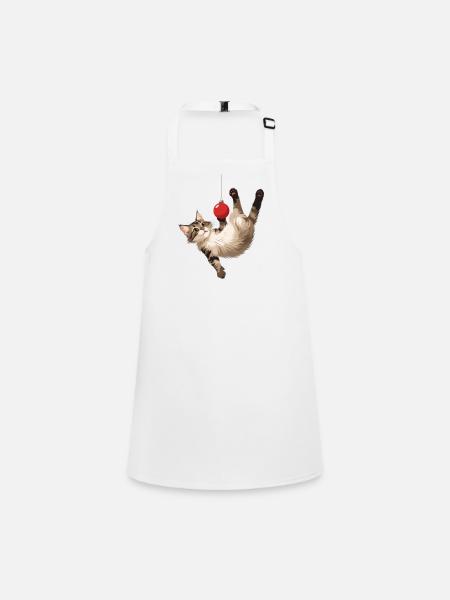 Jeu de balle acrobate de chat - Tablier Enfant - blanc - Devant