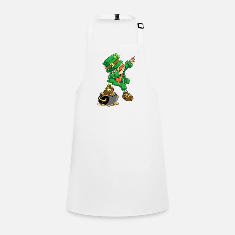Dabbing Leprechaun St Patricks Day Gold Pot Design Children's Apron