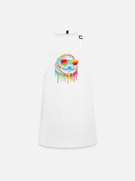 Sloth Sloth Art Lazy Sloth Fan - Children's Apron - white - Front