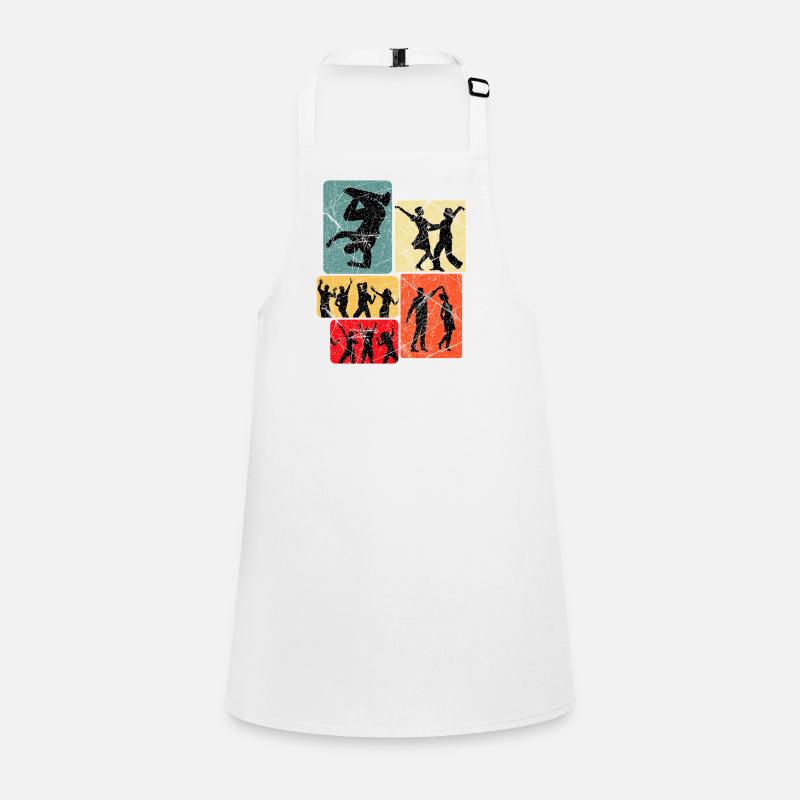 Dance silhouettes in retro block Children's Apron