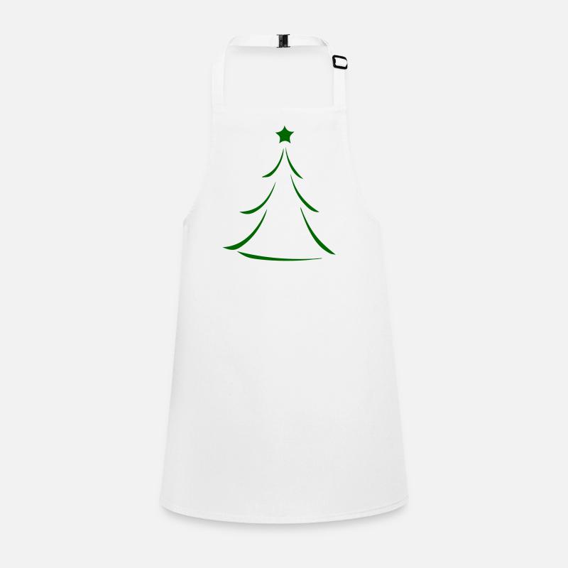 Silhouette minimale de sapin de Noël vert Tablier Enfant