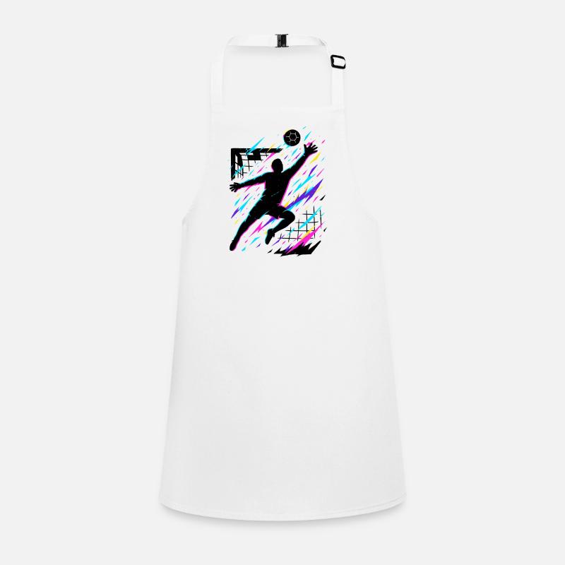 Handball Sprungwurf bunt, Neon Silhouette, Kunst Schürze für Kinder