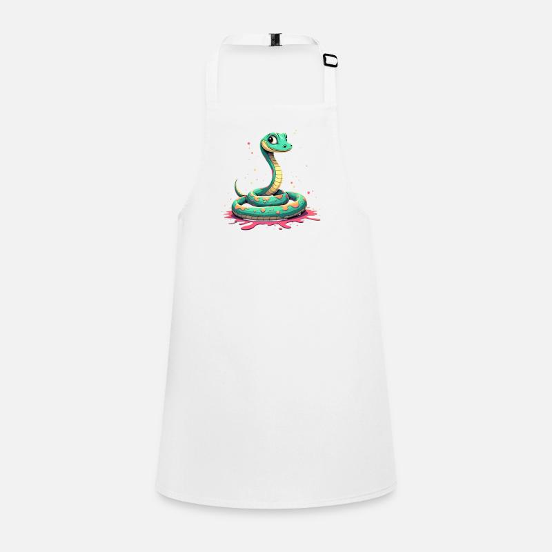 Teal snake with paint splashes Children's Apron