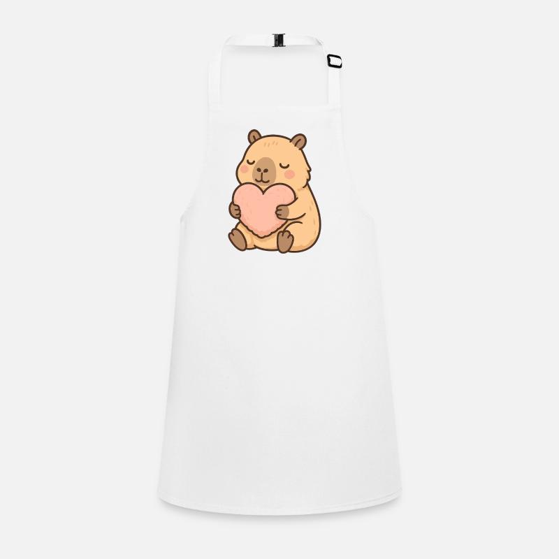 Capybara avec oreiller en forme de cœur – Motif doux-douillet Tablier Enfant