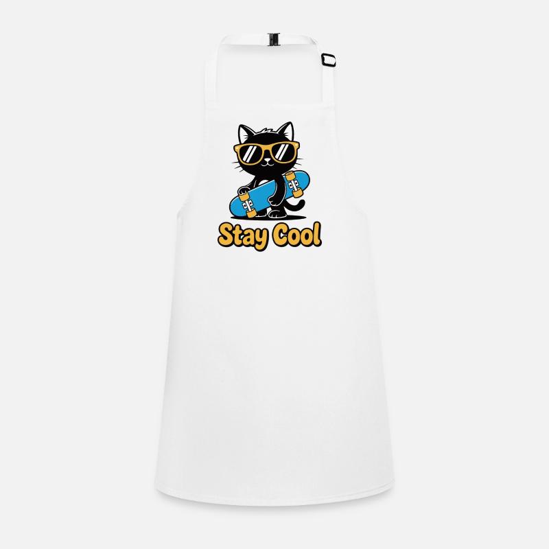 Stay Cool Cat Skateboard Schürze für Kinder