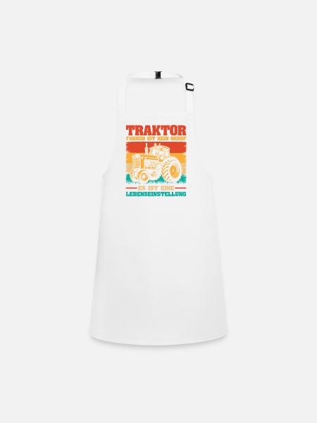 Tractor Farmer Farmer Tractor Driver Tractor - Children's Apron - white - Front