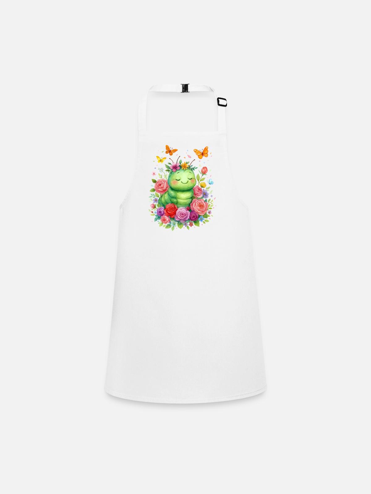 Caterpillar Butterfly - Children's Apron - white - Front