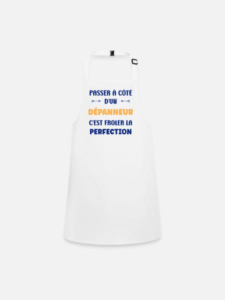Next to a convenience store, perfection - Children's Apron - white - Front