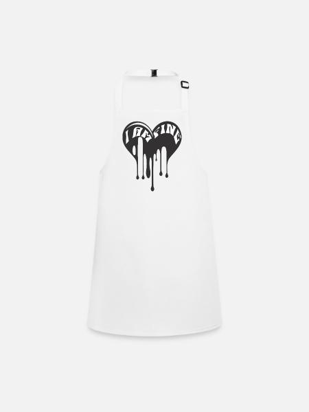 I am Fine Dark Heart It's Fine Everything is Fine - Children's Apron - white - Front