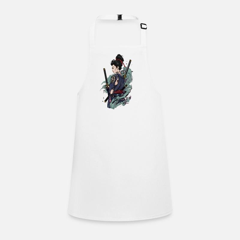 Guerrier Samouraï avec un design de tatouage Katana & Oni Tablier Enfant