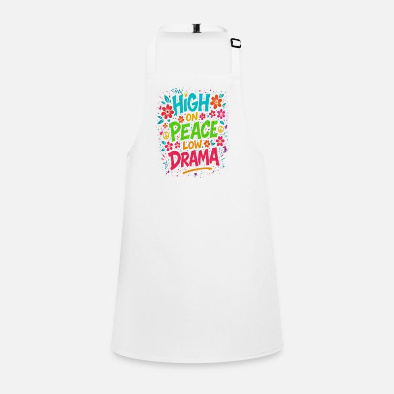 high on peace shirt, low drama vibes Children's Apron
