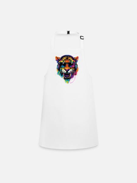 Saber-toothed tiger Smilodon Big cat Sabertooth tiger - Children's Apron - white - Front