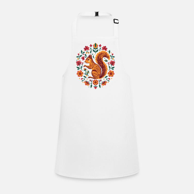 Squirrel in a wreath of flowers Children's Apron