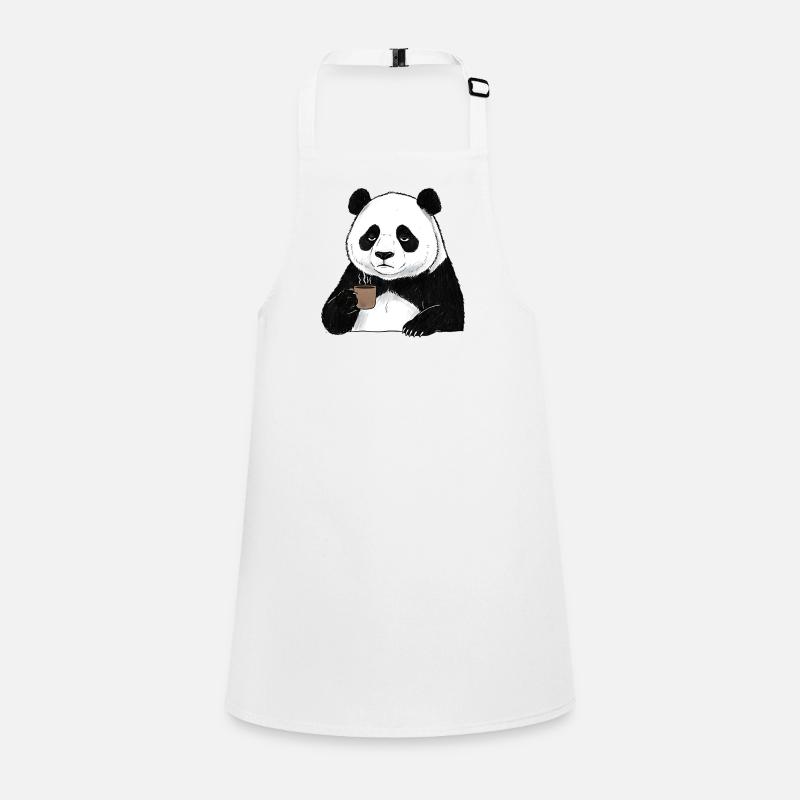 Panda caneuse, amateur de café du matin, grognon matinal Tablier Enfant