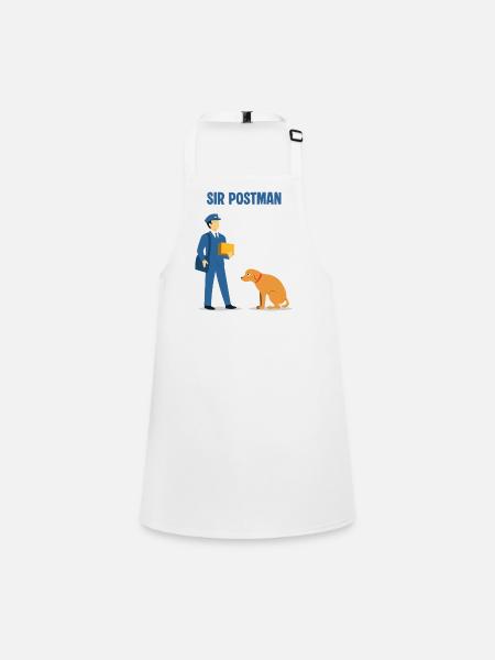 Sir Postman contre Chien : Héros de livraison supérieur - Tablier Enfant - blanc - Devant