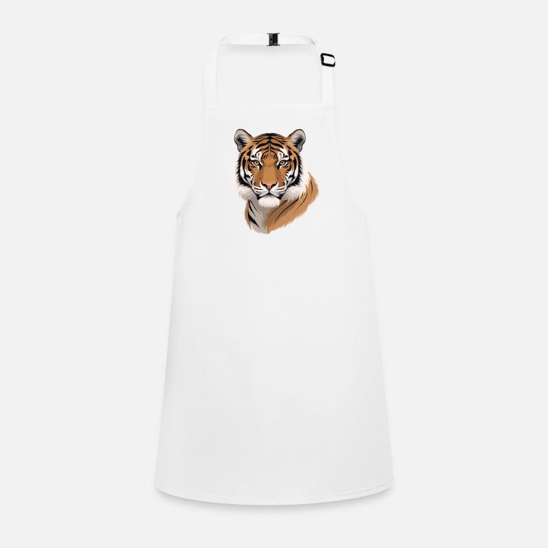 Tiger Head Illustration Wild Pattern Children's Apron