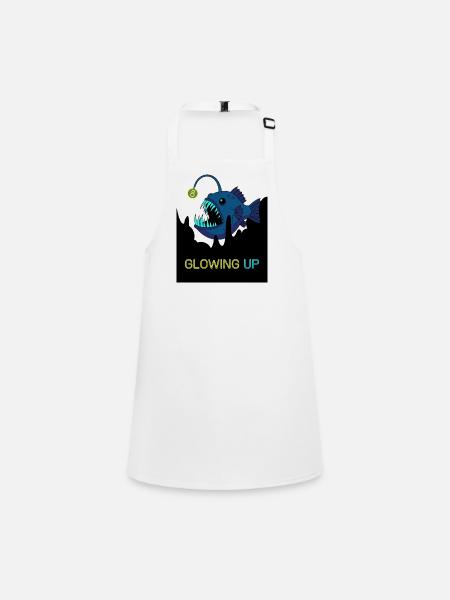 Poisson-grenouille du 8e anniversaire qui brille - Tablier Enfant - blanc - Devant