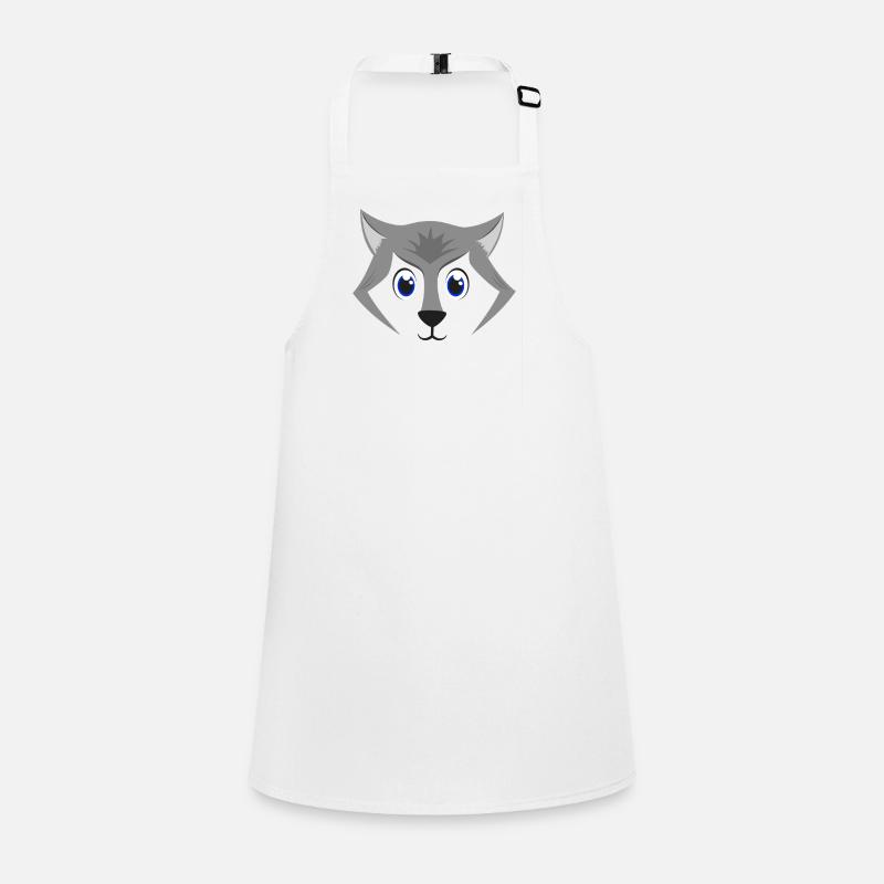 Cute Wolf Face Kawaii Grey Timber Wolf Costume Children's Apron