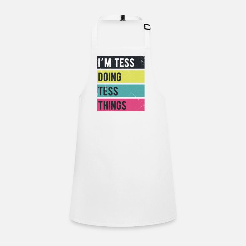 Ich bin Tess Things Retro Colors Schürze für Kinder