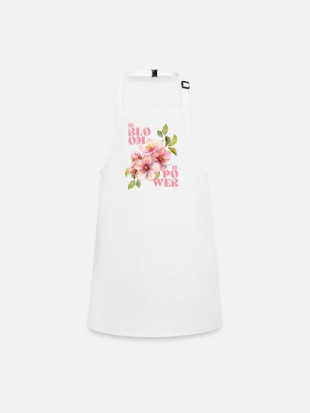 IN BLOOM - IN POWER - Children's Apron - white - Front