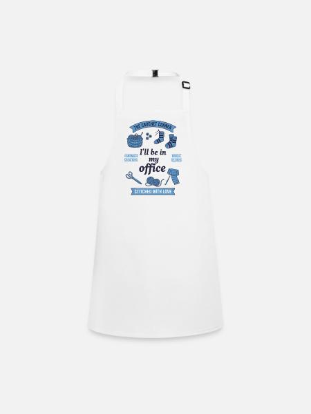 Funny Crochet Lover Ill Be In My Office Crochet - Children's Apron - white - Front
