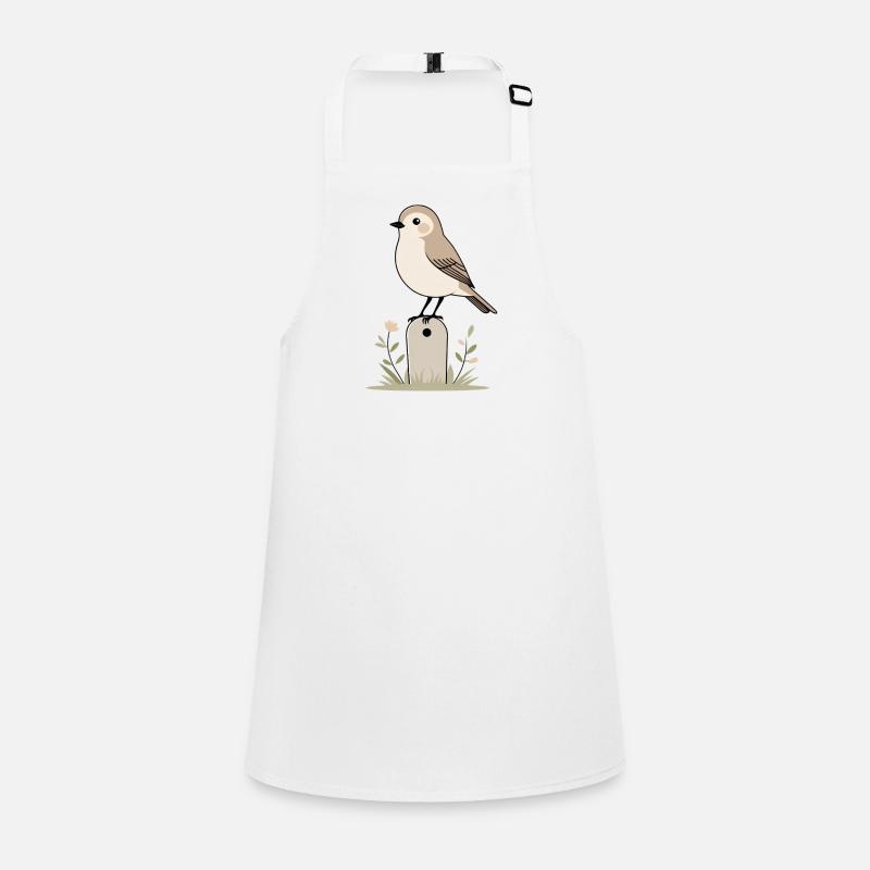 Vogelgarten Illustration mit Blüten Schürze für Kinder