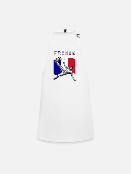 Football France Flag Overhead Kick - Children's Apron - white - Front