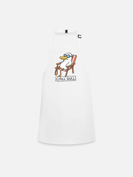 Chill Gull Lounge - Schürze für Kinder - Weiß - Vorne
