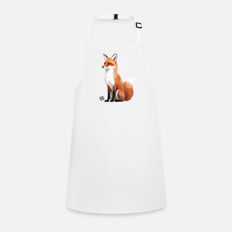 Sitzender Fuchs mit Kleeblatt Schürze für Kinder