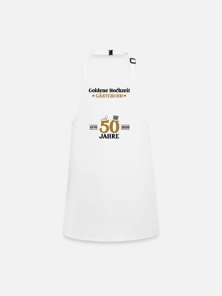 Golden Wedding Anniversary 2026 50th Wedding Anniversary Guestbook - Children's Apron - white - Front