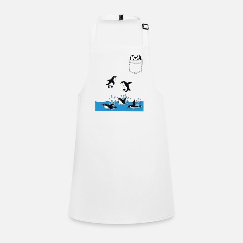 Pinguin Sprung ins Wasser Pocket Design Schürze für Kinder