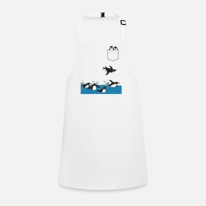 Pinguin Sprung ins Wasser Pocket Design Schürze für Kinder