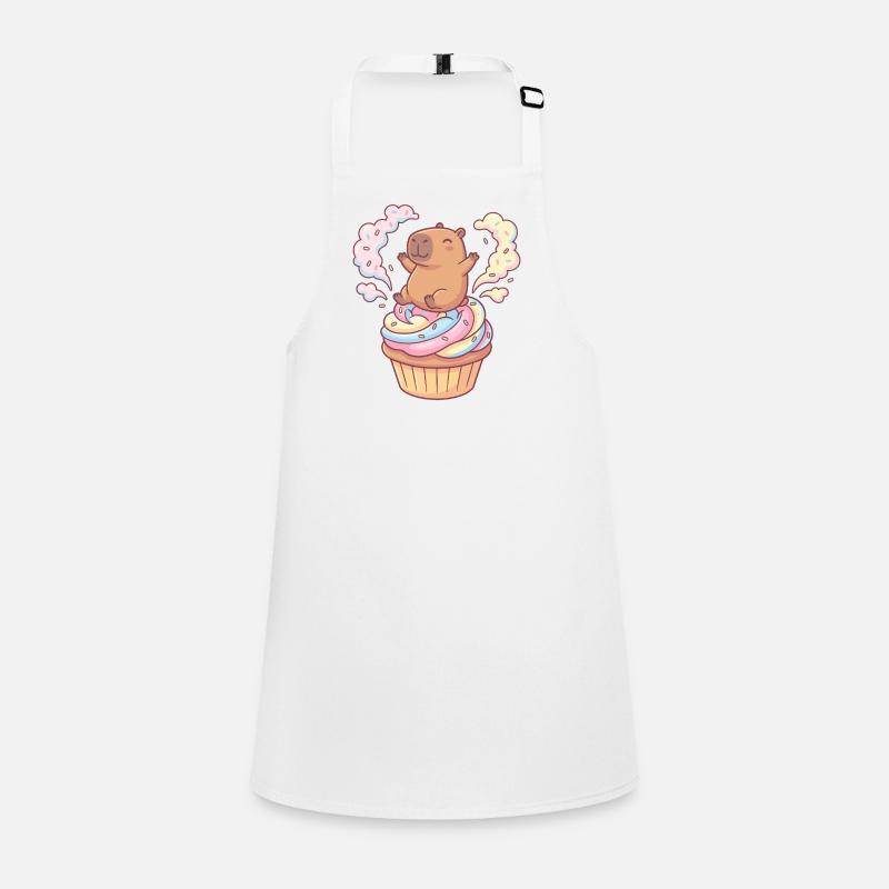 Fête cupcake capybara avec glaçage arc-en-ciel Tablier Enfant