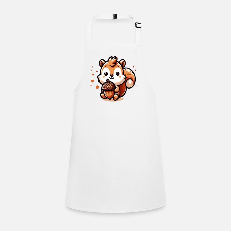 Süßes Eichhörnchen mit Herz-Eichel Schürze für Kinder