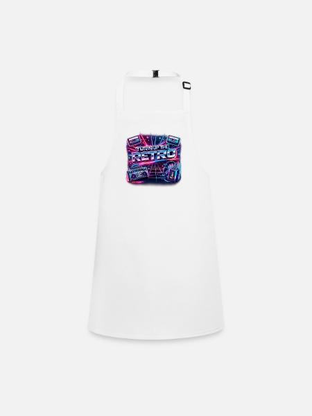 Turn Up the Retro Neon Nostalgia - Children's Apron - white - Front