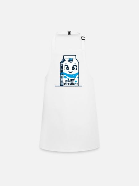 Milk carton face – be different - Children's Apron - white - Front