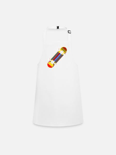 Skateboard Pixel Graphic - Tablier Enfant - blanc - Devant