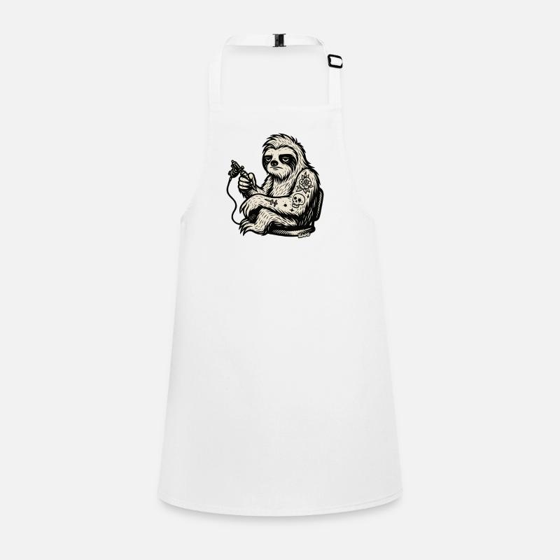 Tattooed Sloth with Skull Rose Children's Apron