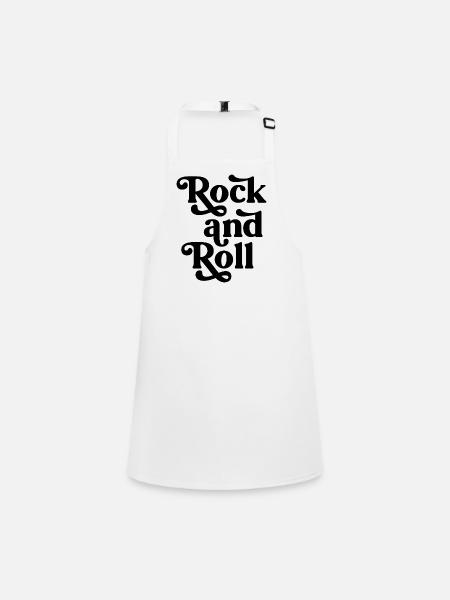 Conception typographique vintage rock and roll - Tablier Enfant - blanc - Devant