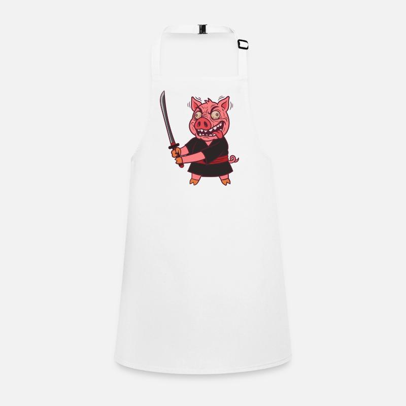 Crazy Samurai Pig with Sword Children's Apron