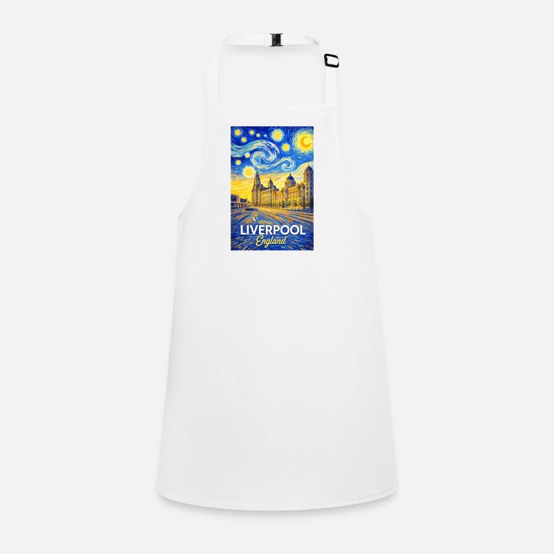 Liverpool England Van Gogh Style Skyline Children's Apron