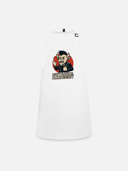 Rogue Bull Punk Attitude - Children's Apron - white - Front