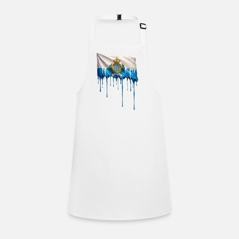 Flag San Marino Drop Art Children's Apron