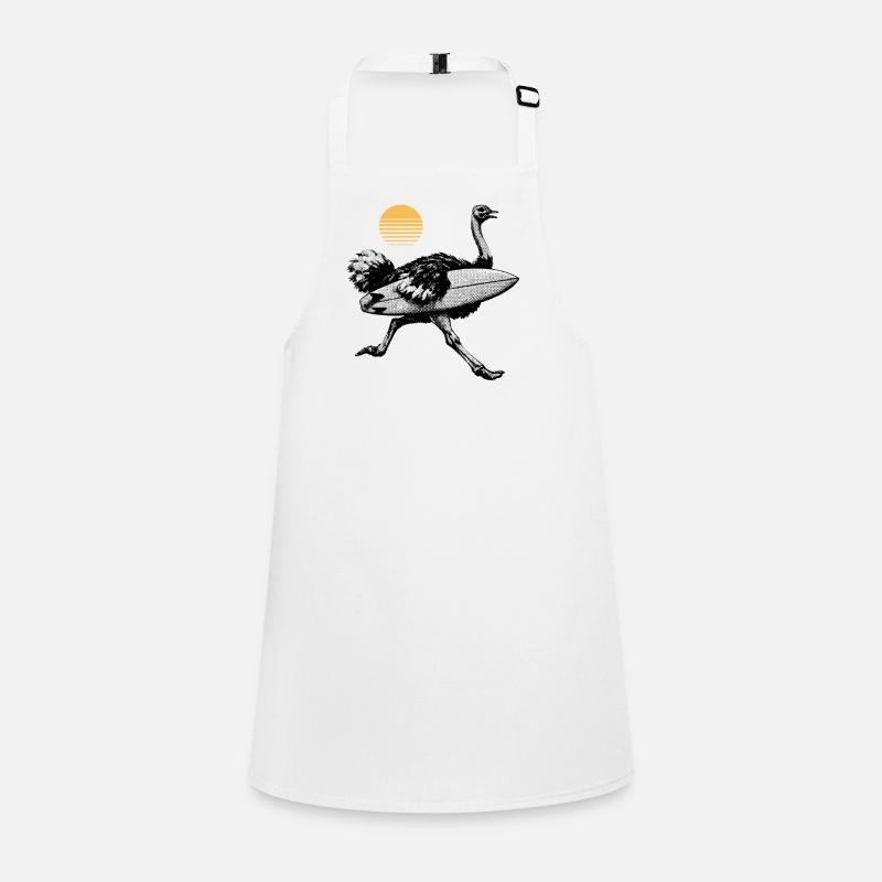 Ostrich with surfboard Children's Apron