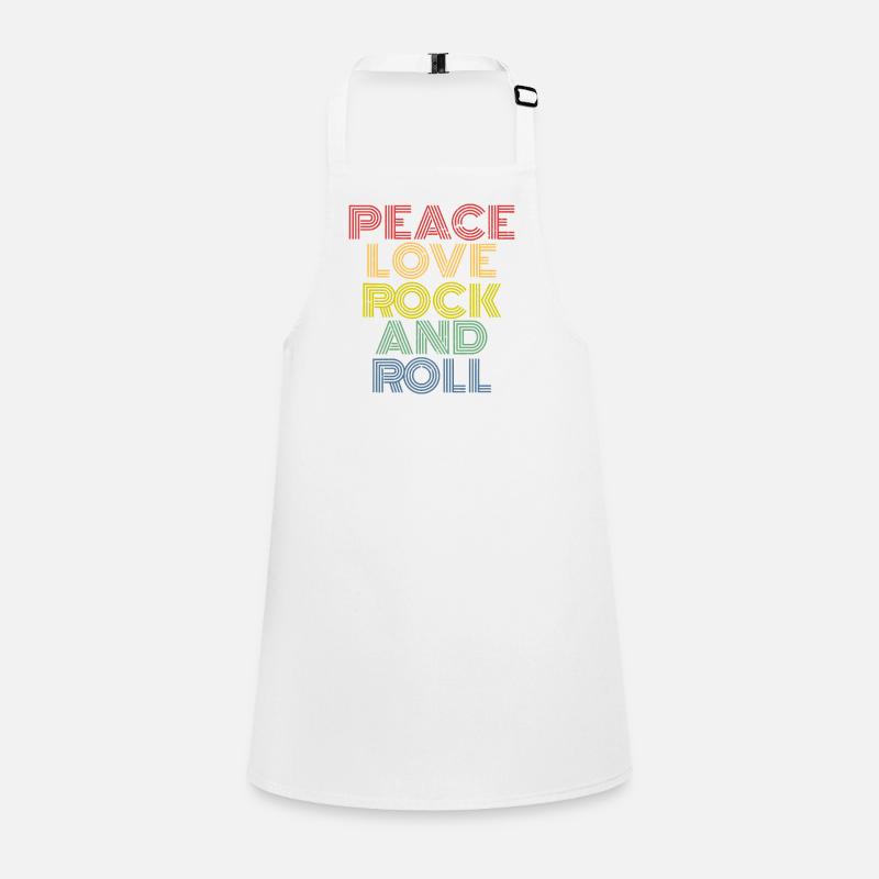 Peace Love Rock and Roll Rainbow Lines Children's Apron