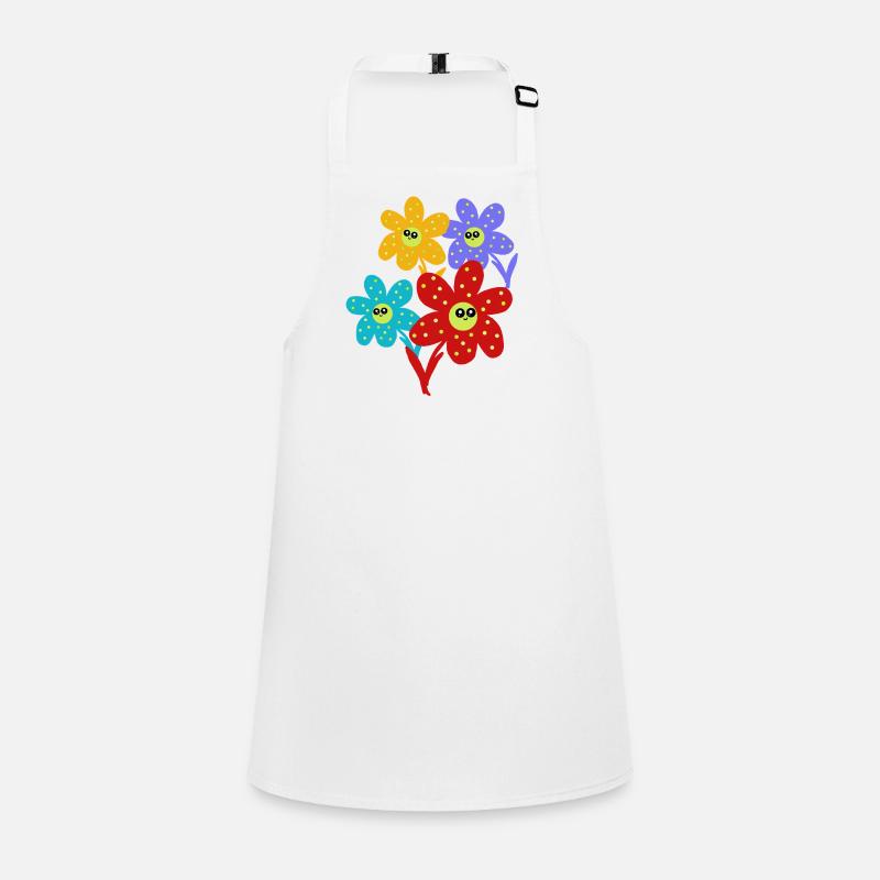 Fröhliche Blumen-Lächeln Blume Retro Schürze für Kinder