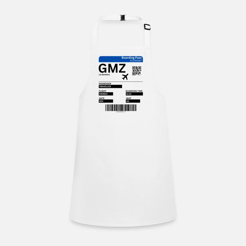 Flight Ticket La Gomera Holiday Canary Islands Idea Children's Apron