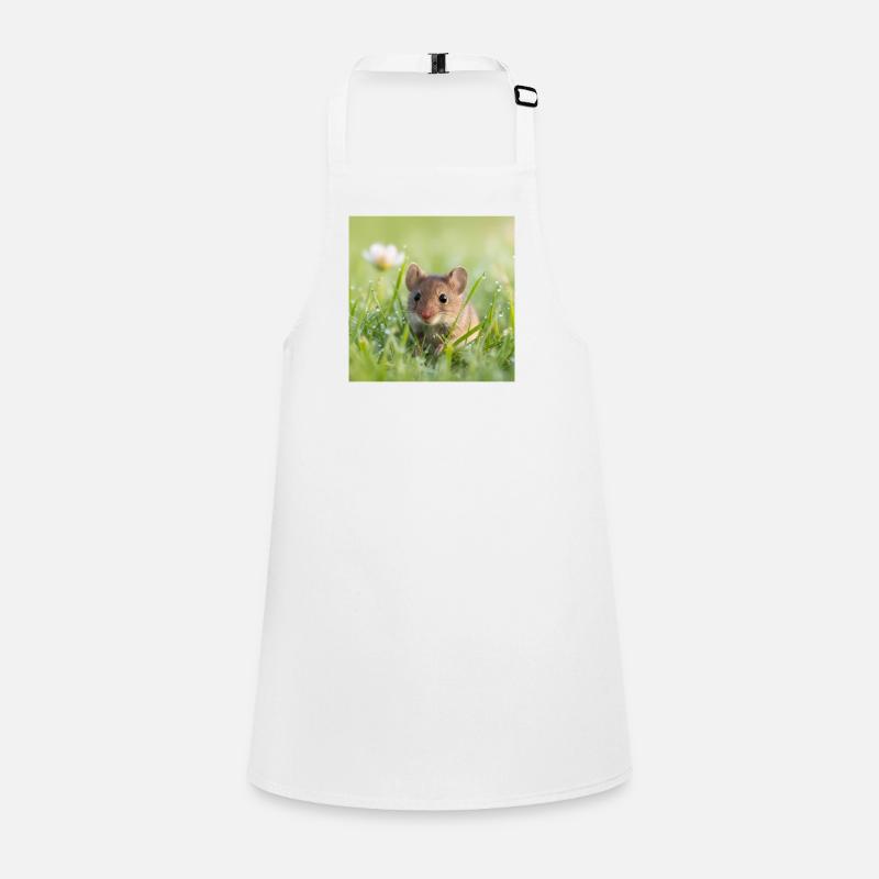 Feldmaus-Wildblumen-Gras-Wildblumen-Design Schürze für Kinder